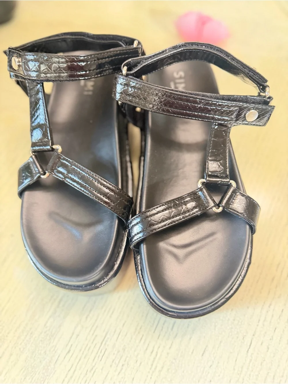 Women's Black Platform Sandal with Ankle Strap